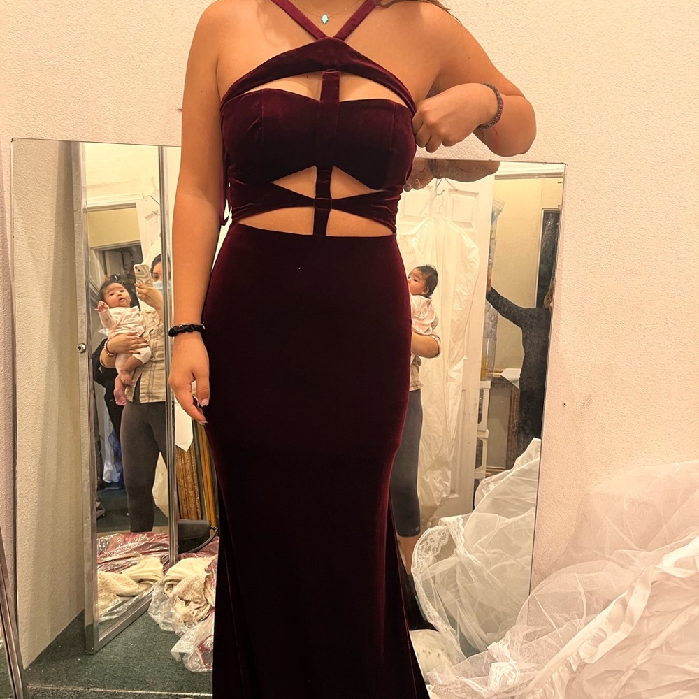 Burgundy Velvet Gown